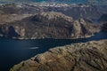 Preiekestolen - The Pulpit Rock, Norwegian Cliff Tourist Destination at Lysefjorden, Stavanger, Norway Royalty Free Stock Photo