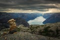 Preiekestolen - The Pulpit Rock, Norwegian Cliff Tourist Destination at Lysefjorden, Stavanger, Norway Royalty Free Stock Photo