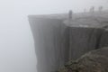 Preikestolen rock taken in deep fog, Norway