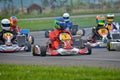 PREJMER, BRASOV, ROMANIA - MAY 3: Unknown pilots competing in National Karting Championship Dunlop 2015, Royalty Free Stock Photo