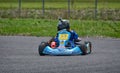 PREJMER, BRASOV, ROMANIA - MAY 3: Unknown pilots competing in National Karting Championship Dunlop 2015, on May 3, 2015 in Royalty Free Stock Photo