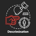 Prejudice discrimination chalk concept icon. Zero tolerance policy idea. Social inequality. Bullying and rights