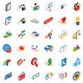 Preliminary count icons set, isometric style Royalty Free Stock Photo