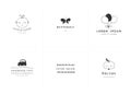 Premade logo templates for kids businesses. Vector set of hand drawn illustrations.