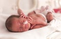 Premature newborn baby girl Royalty Free Stock Photo