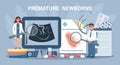 Premature newborns for landing page. World Prematurity Day. Doctors scan the embryo. Lack of pregnancy, in vitro fertilization.