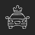 Premier cars chalk white icon on black background