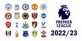 Premier League 2022-2023 of England. Leicester City, Liverpool, Chelsea, Manchester United, Manchester City, Arsenal, Tottenham Royalty Free Stock Photo