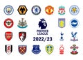 Premier League 2022-2023 of England. Leicester City, Liverpool, Chelsea, Manchester United, Manchester City, Arsenal, Tottenham