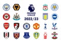 Premier League 2022-2023 of England. Leicester City, Liverpool, Chelsea, Manchester United, Manchester City, Arsenal, Tottenham Royalty Free Stock Photo