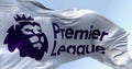 Premier League flag waving in the wind