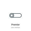 Premier outline vector icon. Thin line black premier icon, flat vector simple element illustration from editable user interface