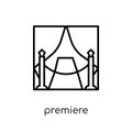 Premiere icon. Trendy modern flat linear vector Premiere icon on