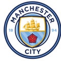 Manchester city logo editorial illustrative on white background Royalty Free Stock Photo