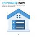 On premise icon vector with flat color style isolated on white background. Vector illustration database, server sign symbol icon