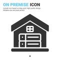 On premise icon vector with glyph style isolated on white background. Vector illustration database, server sign symbol icon