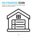 On premise icon vector with outline style isolated on white background. Vector illustration database, server sign symbol icon