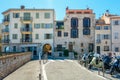 Premises built in old and new architecture along the promenade Amiral de Grasse in Antibes