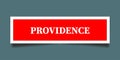 Providence tag on blue