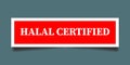 Halal certified label on red