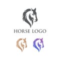 Premium abstract horse logo icons. Royal stallion symbol design. Equine stables sign. Equestrian brand emblems. Vector illustratio Royalty Free Stock Photo