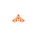 Premium abstract logo template. Vector circles shape. Modern orange company logotype. Vector emblem on white background.