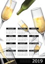 Premium Alcholol 2019 Year Calendar Poster Royalty Free Stock Photo