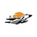Premium American Fighter Jet Vector Isolated.