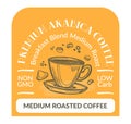 Premium arabica coffee medium roasted, labels
