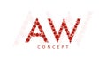 Premium AW or WA letters logo design. Creative elegant curve vector logotype. Luxury linear creative monogram. Combined letters W