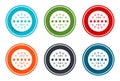 Premium badge icon flat vector illustration design round buttons collection 6 concept colorful frame simple circle set Royalty Free Stock Photo