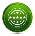 Premium badge icon glassy green round button illustration Royalty Free Stock Photo