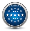 Premium badge icon starburst shiny blue round button illustration design concept Royalty Free Stock Photo