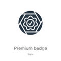 Premium badge icon vector. Trendy flat premium badge icon from signs collection isolated on white background. Vector illustration Royalty Free Stock Photo