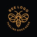 Premium Bee Logo Monoline Design Vector illustration Beekeeping badge symbol icon Royalty Free Stock Photo