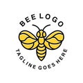 Premium Bee Logo Monoline Design Vector illustration Beekeeping badge symbol icon Royalty Free Stock Photo