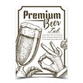 Premium Beer Pub Tavern Advertising Poster Vector