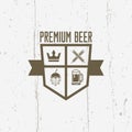 Premium beer shield isolated vector vintage label