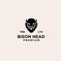 Premium Black Bison Head Vector Logo Design