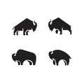 Premium black bison vector logo icon design