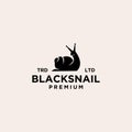Premium black snail vector logo design