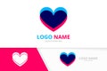 Premium business heart logo combination. Love logotype design template.