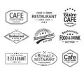 Set of isolated cafe and restaurant logos