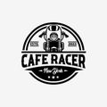 Cafe Racer New York Circle Emblem Badge Logo Vector Isolated. Best for Motorbike Garage and Mechanic Sticker Logo