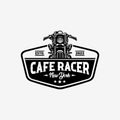 Cafe Racer New York Emblem Badge Logo Vector Isolated in White Background. Best for Motorbike Garage and Mechanic Logo