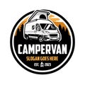 Campervan Car Emblem Logo Design Vector Template Royalty Free Stock Photo