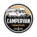 Campervan Motorhome RV Caravan Logo Emblem Vector Art Isolated