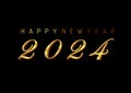 Premium card gradient style golden 2024 New Year wishes