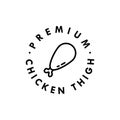 Premium chicken thigh logo design template Royalty Free Stock Photo