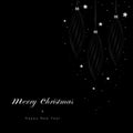 Premium Christmas background with black christmas ball and silver star for holiday greeting card Royalty Free Stock Photo